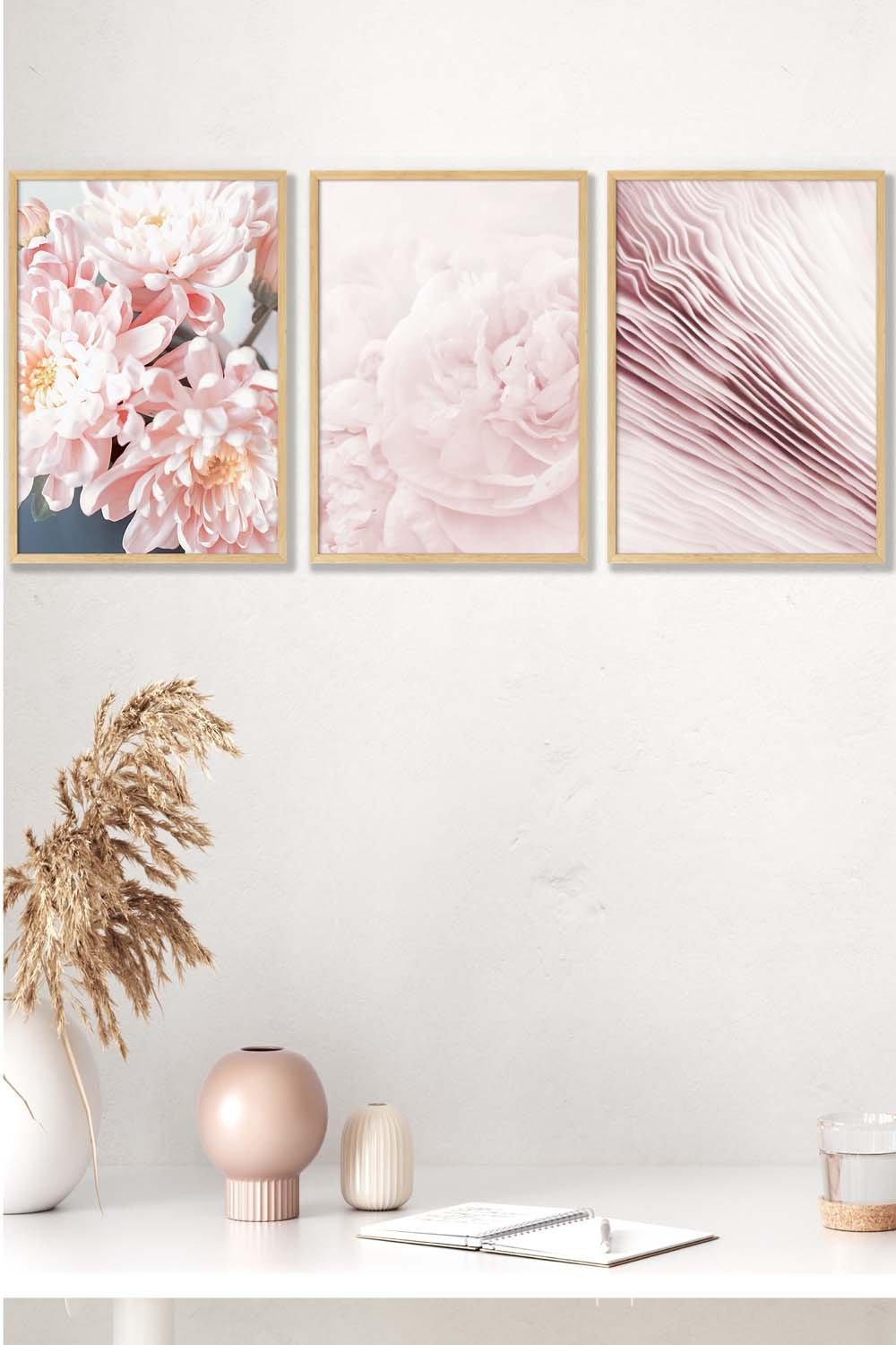Abstract Pink Macro Floral Framed Wall Art - Medium